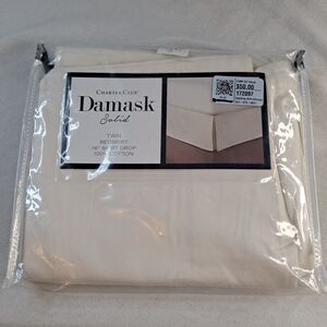 Charter Club Damask Solid 550 Thread Count Twin Bedskirt Natural